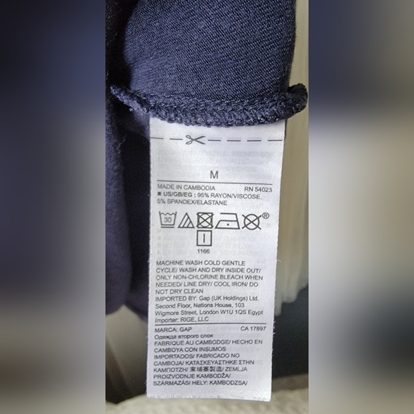 gap Maternity Nacy Blue 3/4 sleeve wrap dress with white hearts - Picture 5 of 7